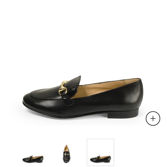 🖤NEW Black Leather Loafers Moccasins Metallic Buckle Size 10🖤 - Picture 8 of 9